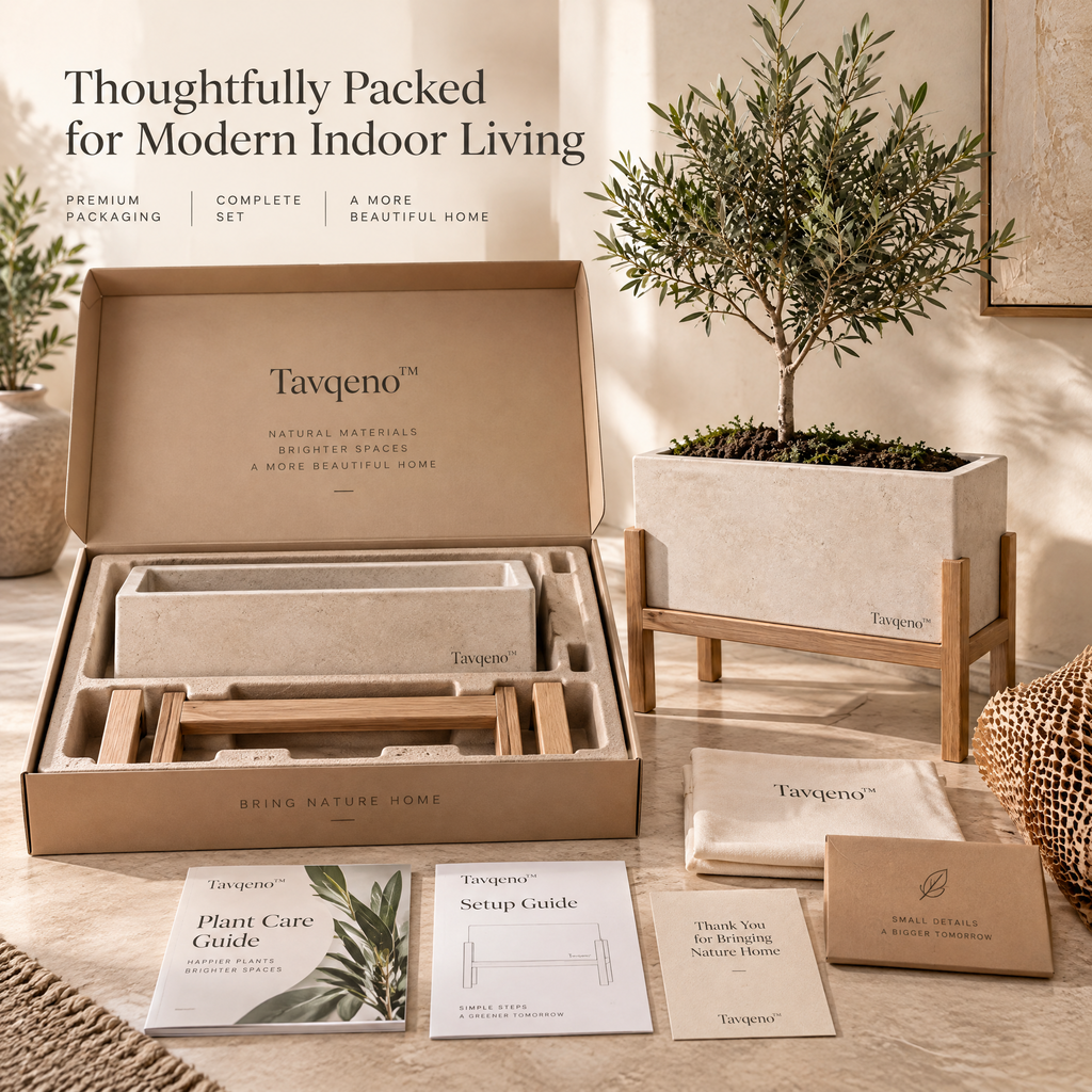 Tavqeno™ StoneFrame Raised Indoor Planter