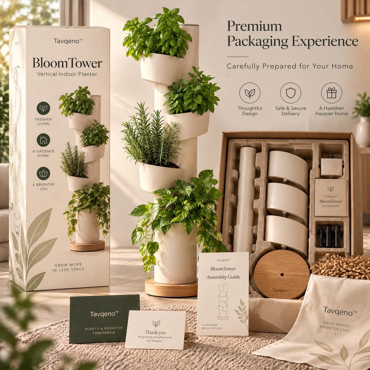 Tavqeno™ BloomTower Vertical Indoor Planter