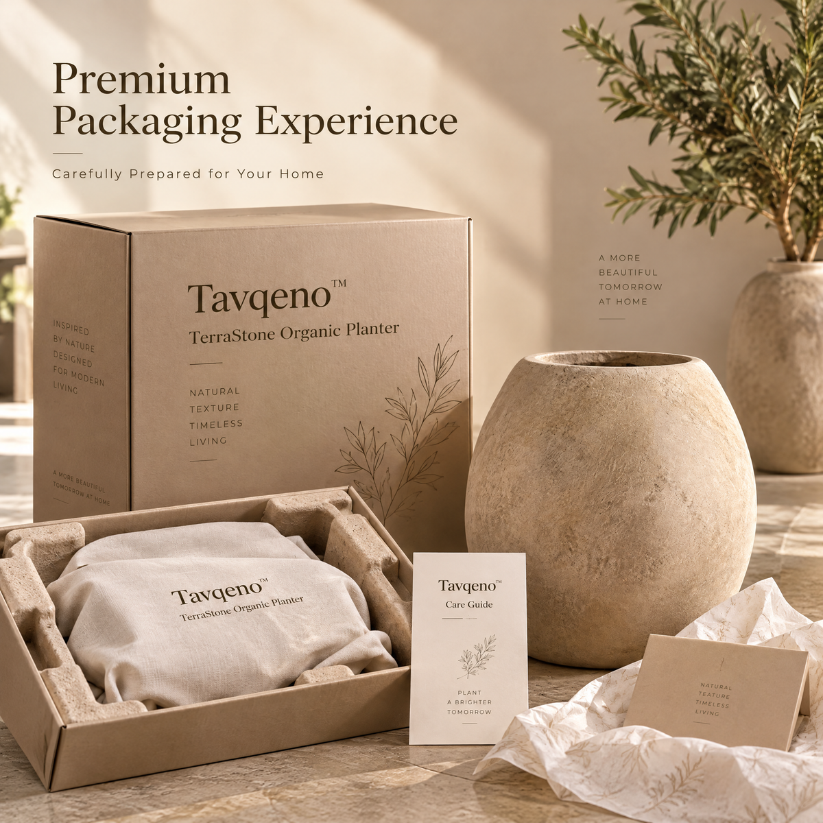 Tavqeno™ TerraStone Organic Planter