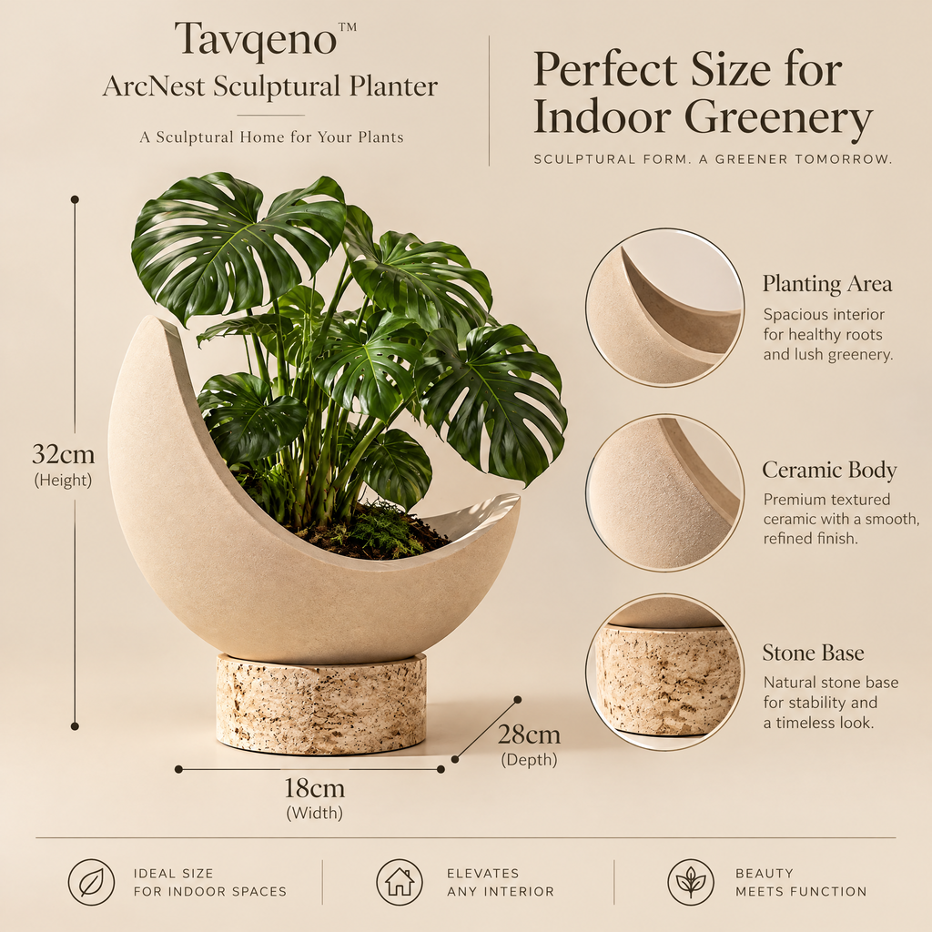 Tavqeno™ ArcNest Sculptural Planter