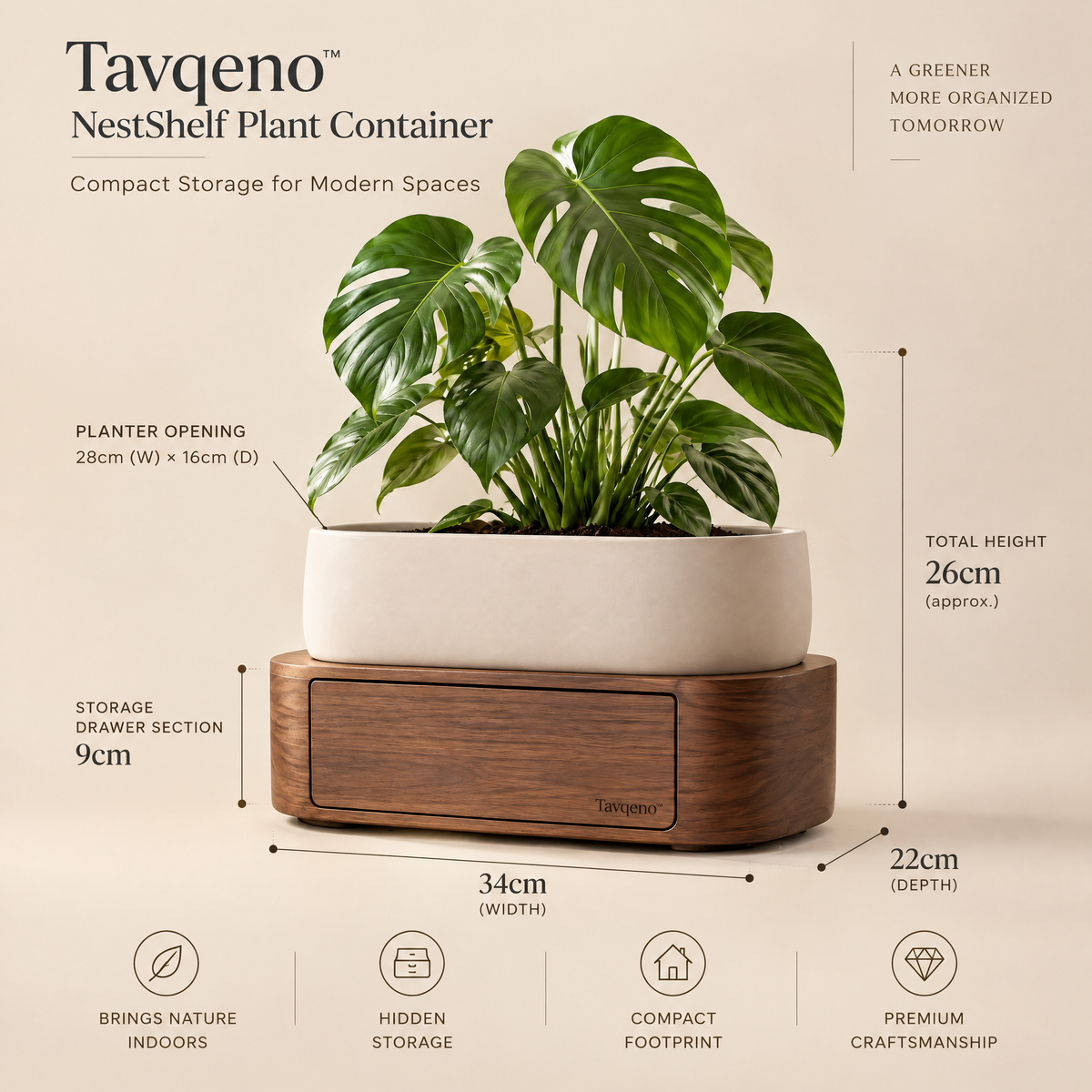 Tavqeno™ NestShelf Plant Container