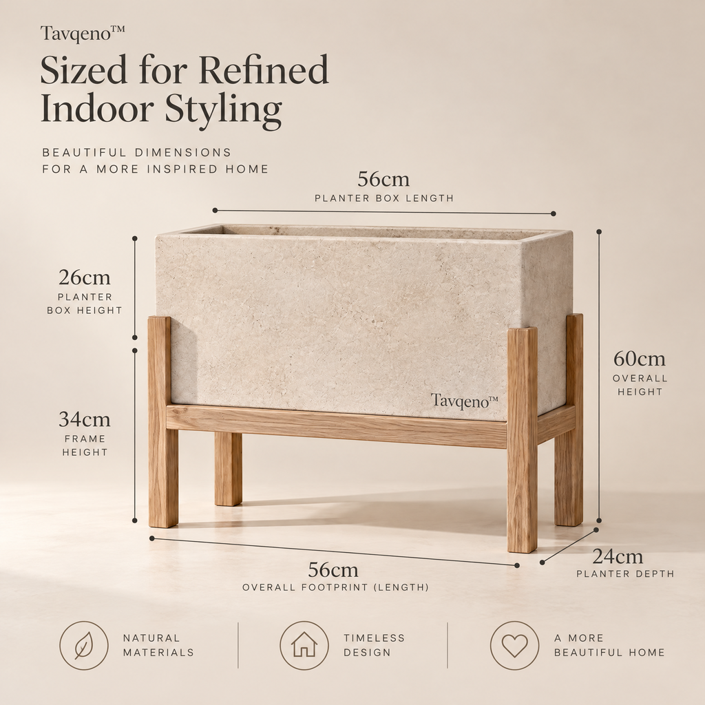 Tavqeno™ StoneFrame Raised Indoor Planter