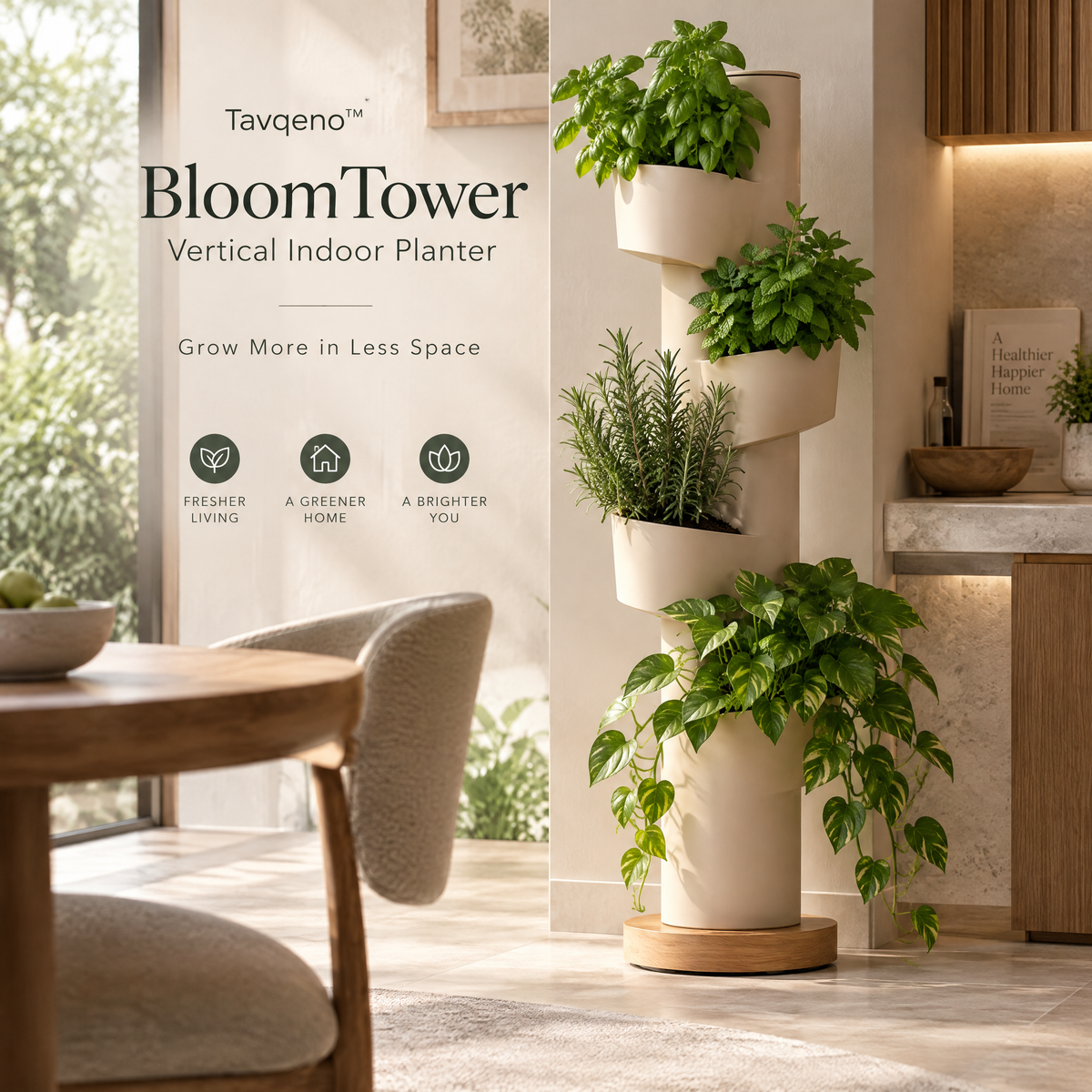 Tavqeno™ BloomTower Vertical Indoor Planter