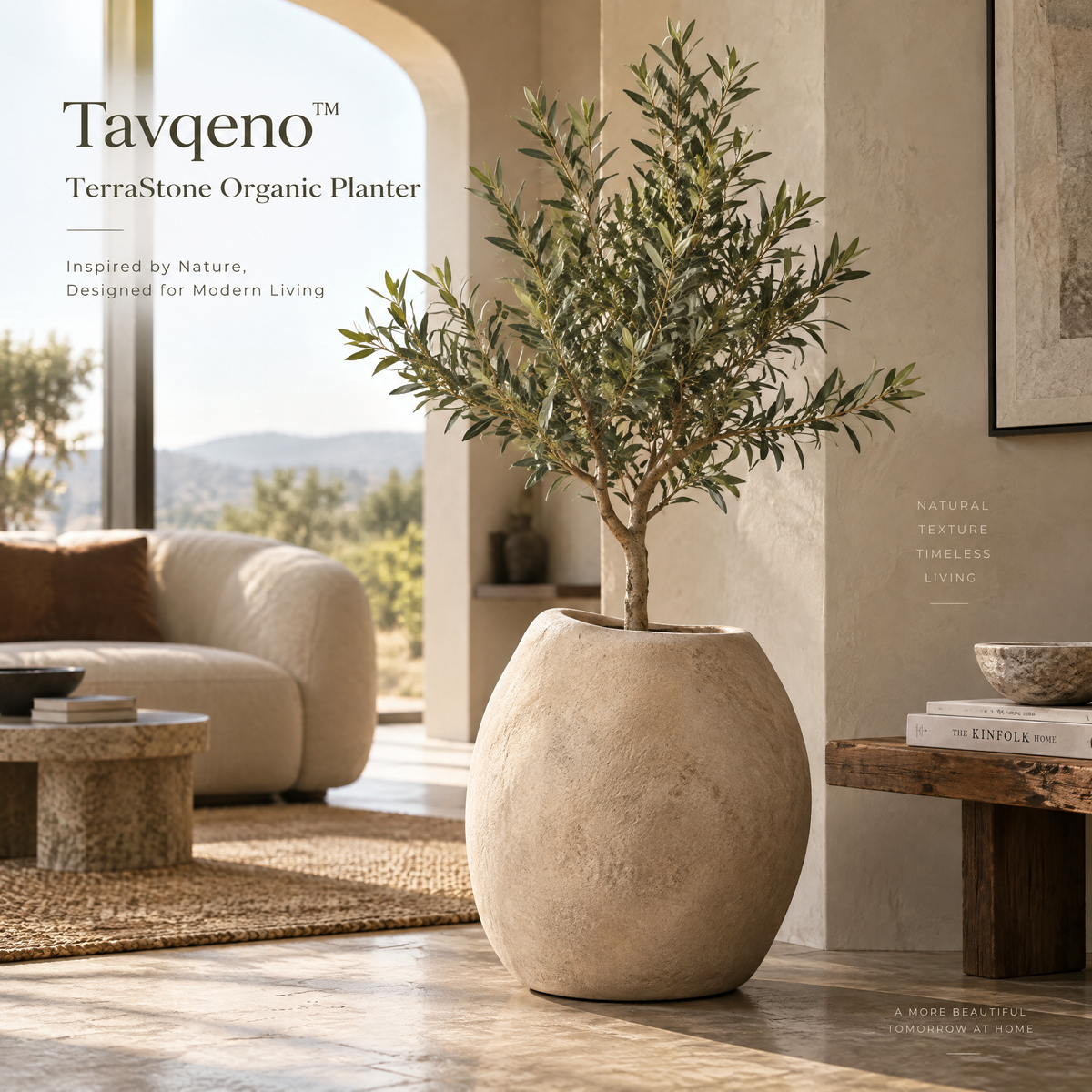Tavqeno™ TerraStone Organic Planter