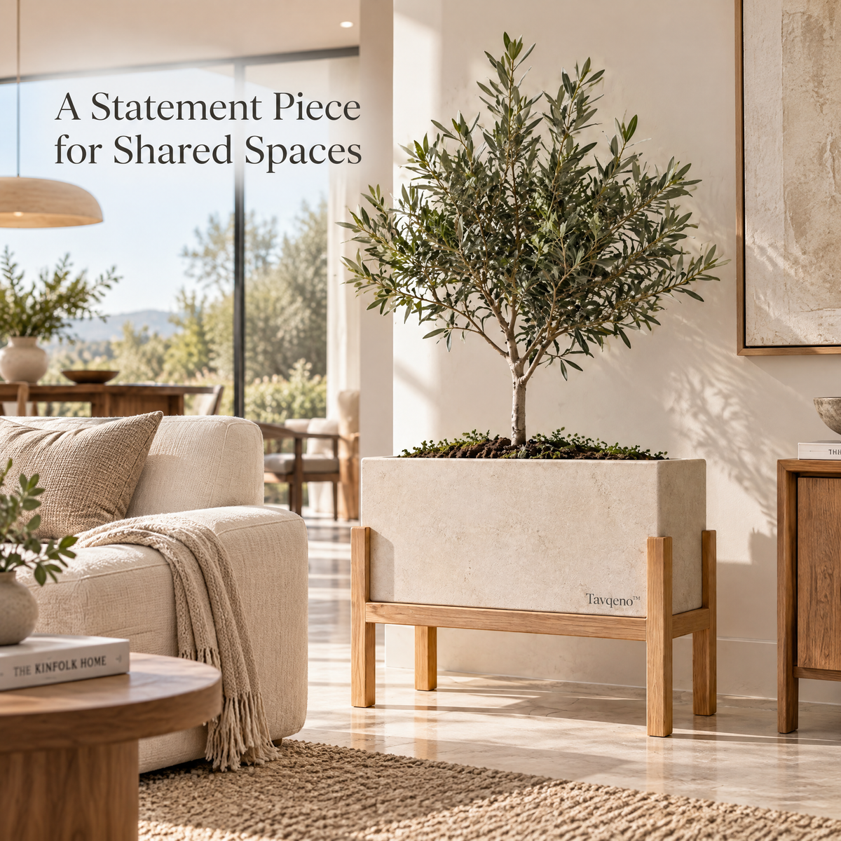 Tavqeno™ StoneFrame Raised Indoor Planter
