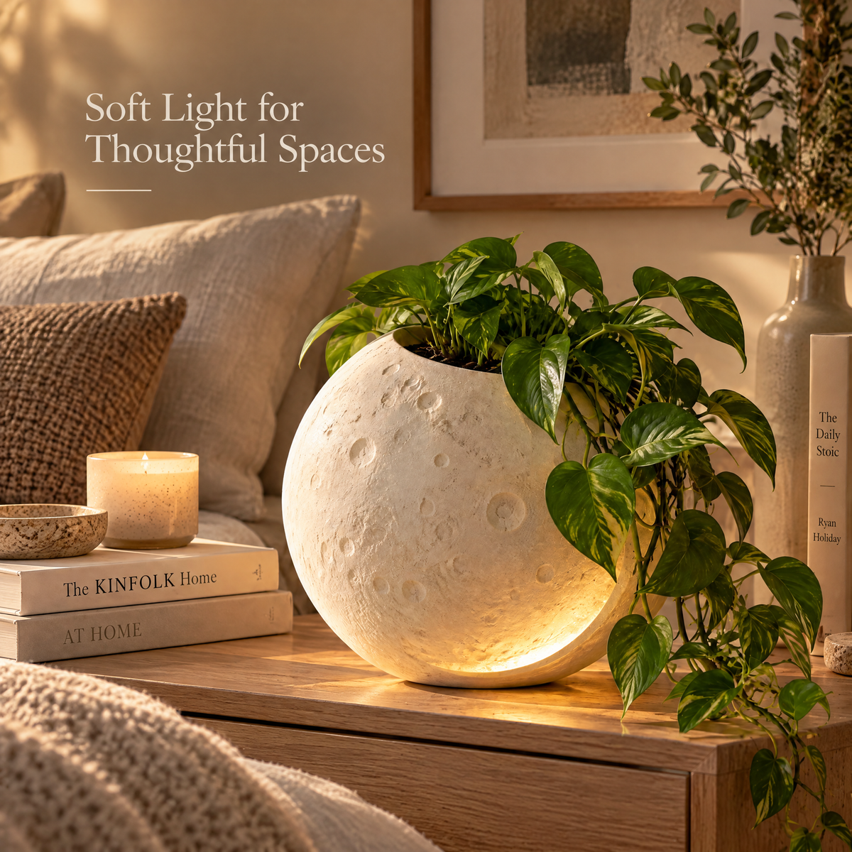 Tavqeno™ Luna Ceramic Moon Planter