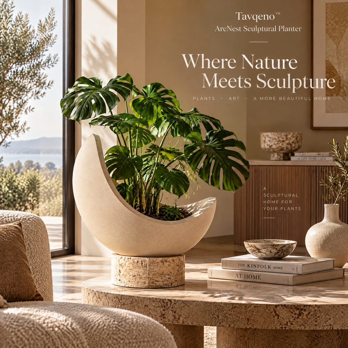 Tavqeno™ ArcNest Sculptural Planter