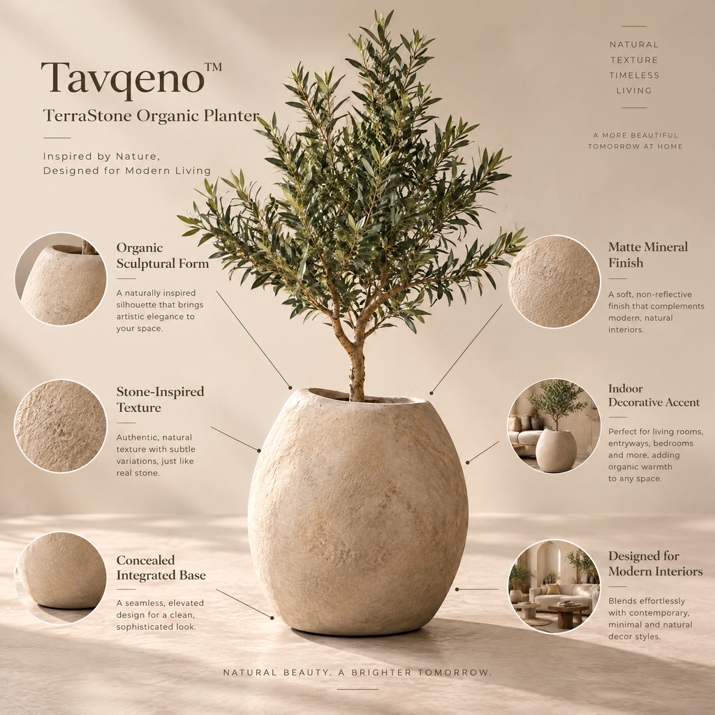 Tavqeno™ TerraStone Organic Planter
