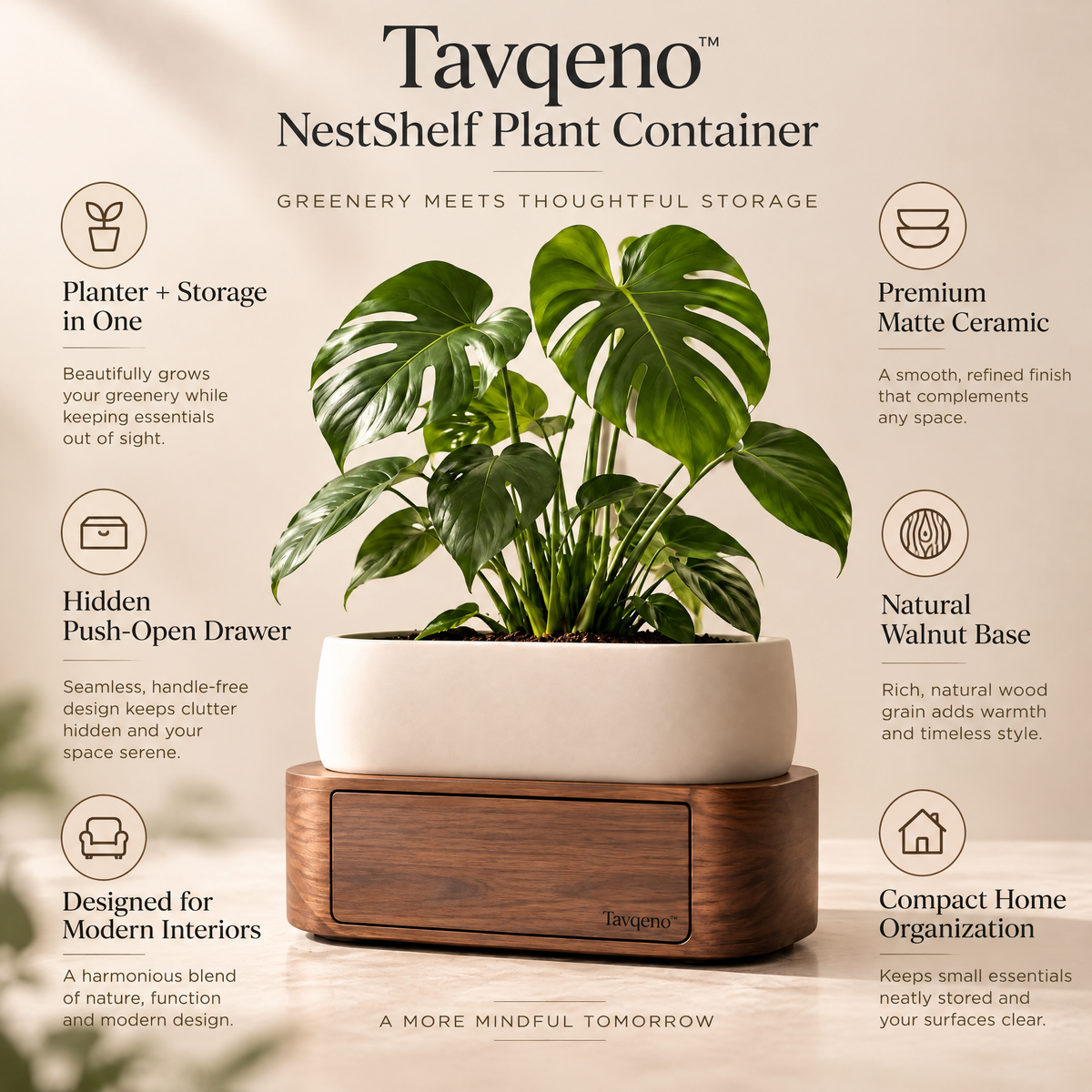 Tavqeno™ NestShelf Plant Container
