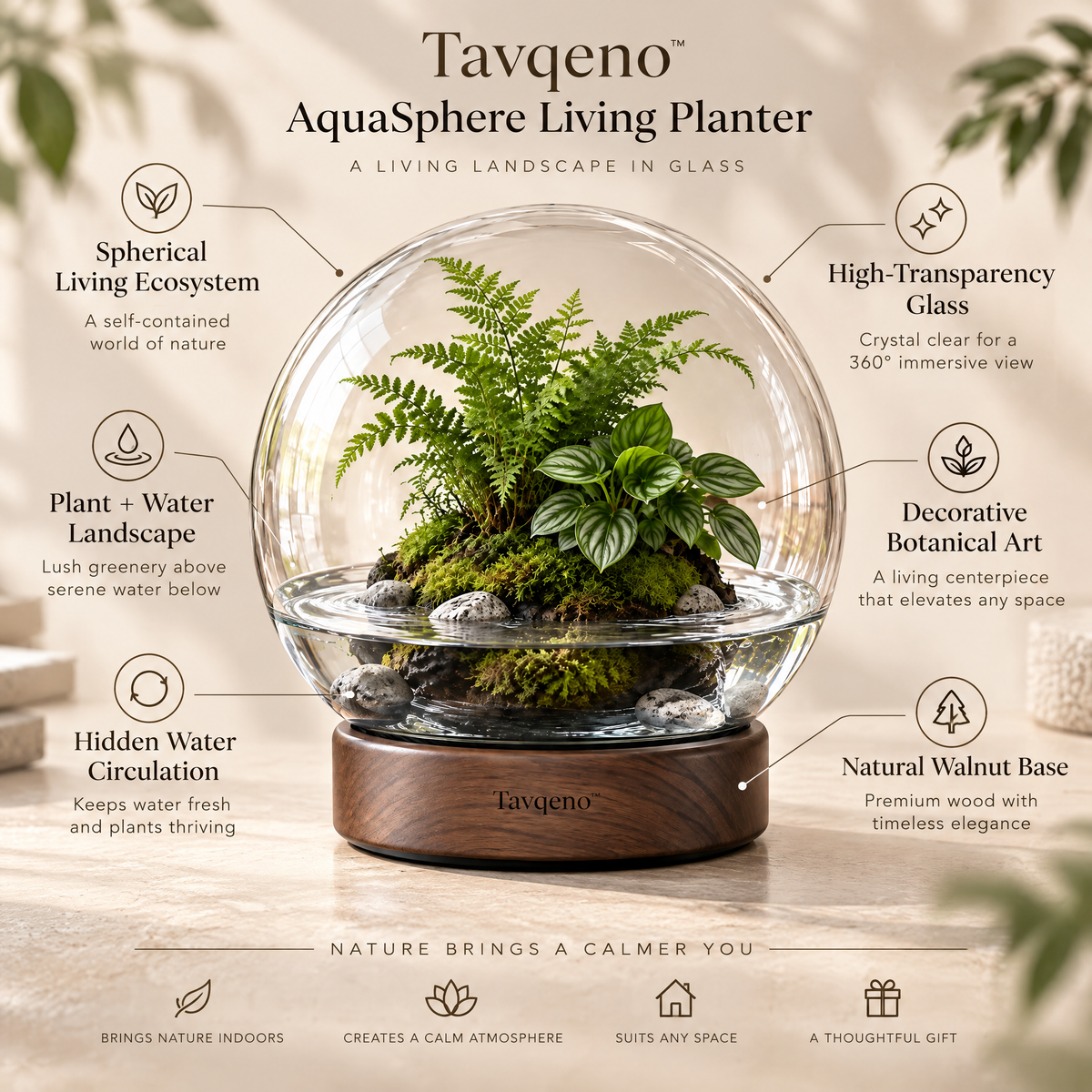 Tavqeno™ AquaSphere Living Planter