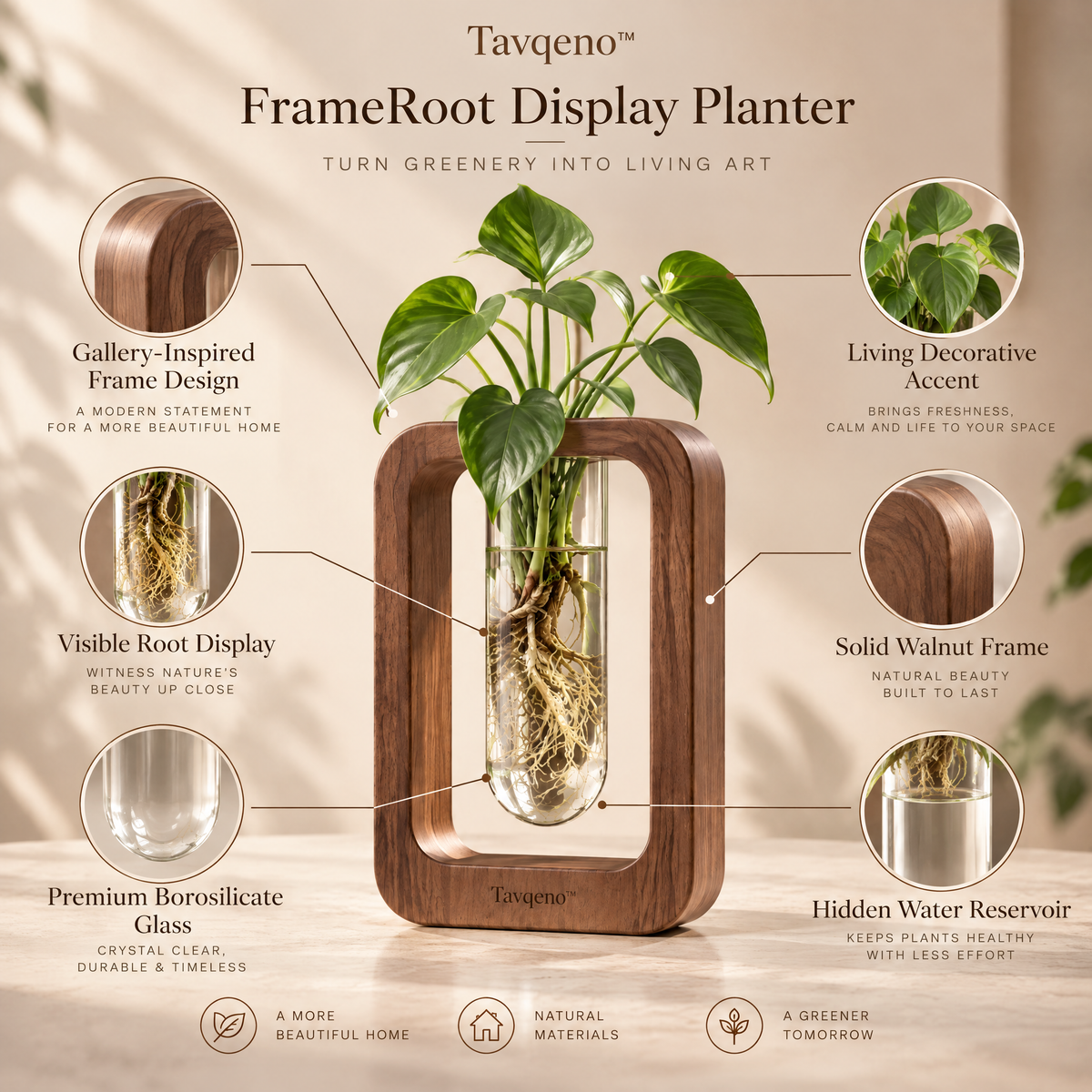 Tavqeno™ FrameRoot Display Planter